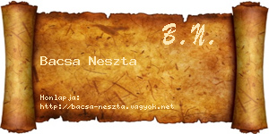 Bacsa Neszta névjegykártya